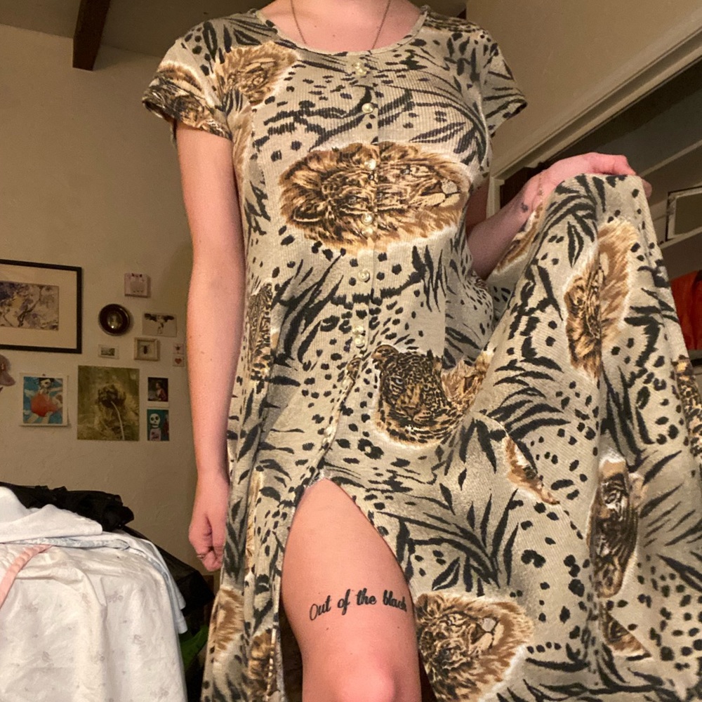 Lions and leopards slit dress🐾🖤🖤